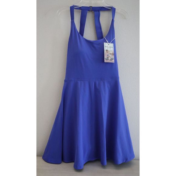 Halara Women's Sz M Blue Play It My Way 2-in-1 Mini Twist Back Activewear Dress - Picture 1 of 9